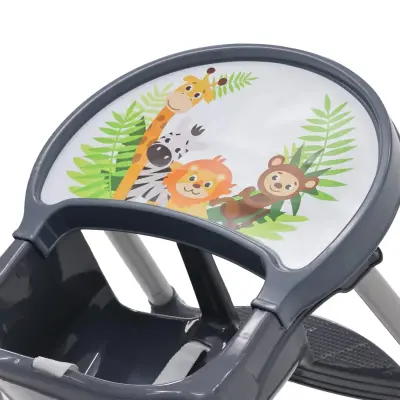 Duux Orman Desenli Portatif Katlaması Kolay Hafif 5 Nokta Emniyet Kemerli Basic Mama Sandalyesi Antrasit - 21