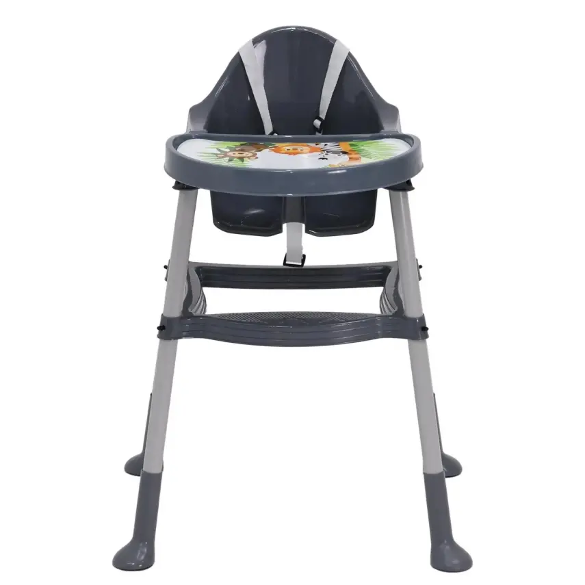 Duux Orman Desenli Portatif Katlaması Kolay Hafif 5 Nokta Emniyet Kemerli Basic Mama Sandalyesi Antrasit - 3