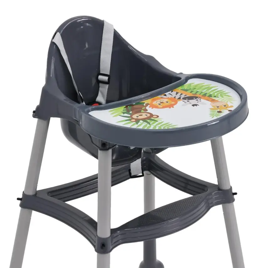 Duux Orman Desenli Portatif Katlaması Kolay Hafif 5 Nokta Emniyet Kemerli Basic Mama Sandalyesi Antrasit - 7