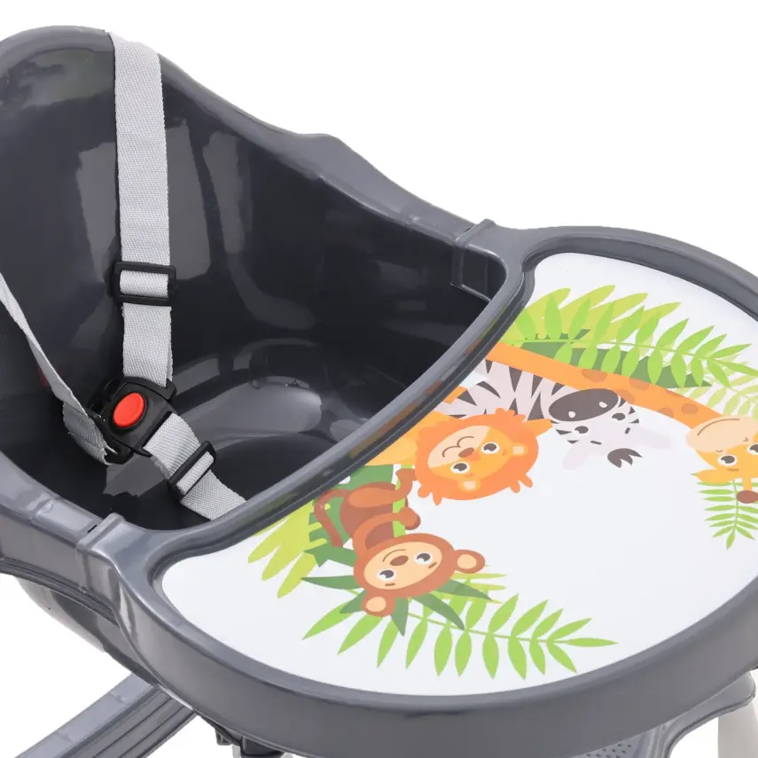 Duux Orman Desenli Portatif Katlaması Kolay Hafif 5 Nokta Emniyet Kemerli Basic Mama Sandalyesi Antrasit - 8