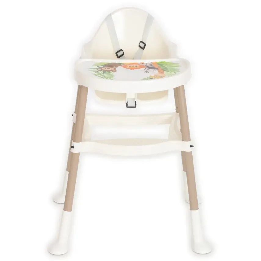 Duux Orman Desenli Portatif Katlaması Kolay Hafif 5 Nokta Emniyet Kemerli Basic Mama Sandalyesi Krem - 6