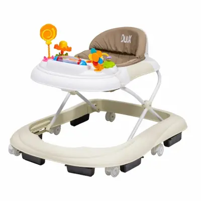 Duux Plano Oyuncaklı Müzikli 3 Kademeli Örümcek Bebek Yürüteci Bej (1)