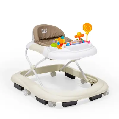 Duux Plano Oyuncaklı Müzikli 3 Kademeli Örümcek Bebek Yürüteci Bej