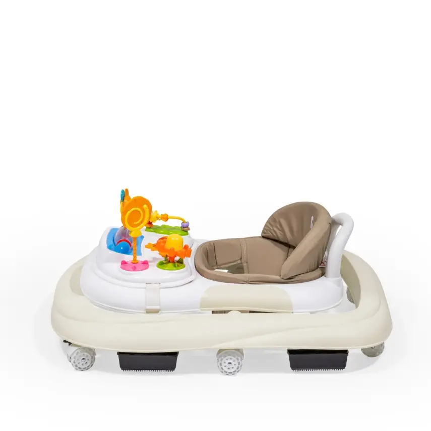 Duux Plano Oyuncaklı Müzikli 3 Kademeli Örümcek Bebek Yürüteci Bej - 6