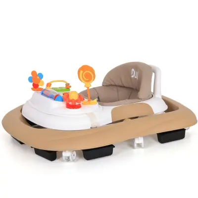 Duux Plano Oyuncaklı Müzikli 3 Kademeli Örümcek Bebek Yürüteci Kahverengi - 9