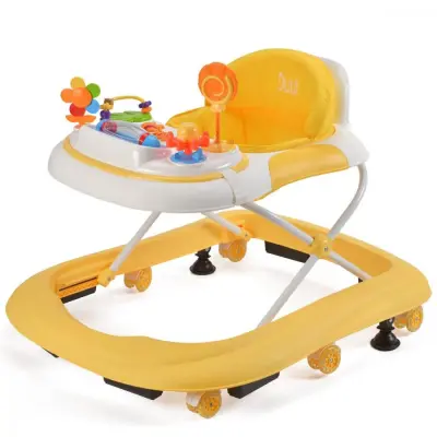 Duux Plano Oyuncaklı Müzikli 3 Kademeli Örümcek Bebek Yürüteci Sarı - 2