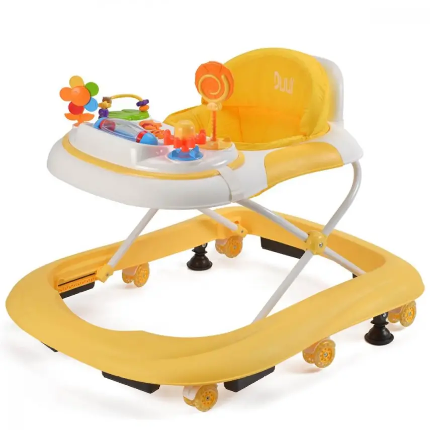 Duux Plano Oyuncaklı Müzikli 3 Kademeli Örümcek Bebek Yürüteci Sarı - 2