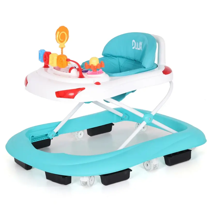 Duux Plano Oyuncaklı Müzikli 3 Kademeli Örümcek Bebek Yürüteci Turkuaz - 2