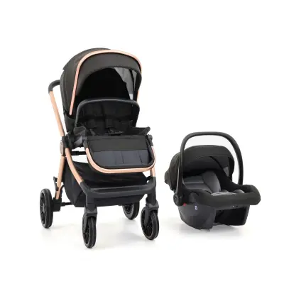 Duux Pro Max Katlanır Çift Yönlü Travel Sistem Bebek Arabası Black 