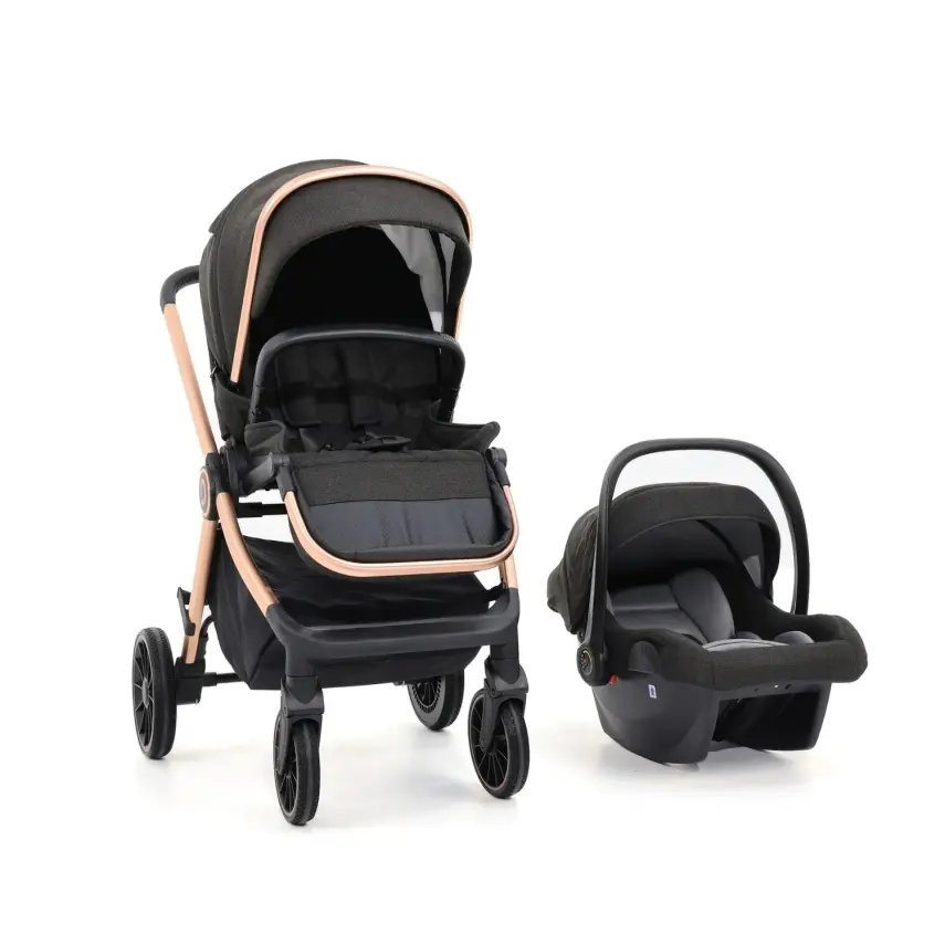 Duux Pro Max Katlanır Çift Yönlü Travel Sistem Bebek Arabası Black - 1