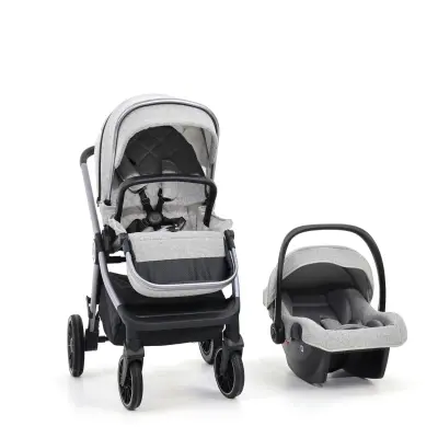 Duux Pro Max Katlanır Çift Yönlü Travel Sistem Bebek Arabası Light Grey - 1
