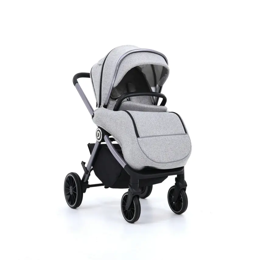 Duux Pro Max Katlanır Çift Yönlü Travel Sistem Bebek Arabası Light Grey - 2