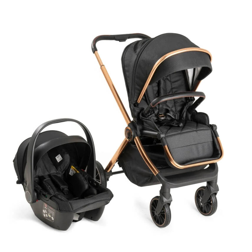 Duux Pro Max2  I-Size Çift Yönlü Kolay Katlanabilen Su Geçirmeyen Travel Sistem-Seyahat Sistem Bebek Arabası Yağmurluk Hediyeli Black - 1