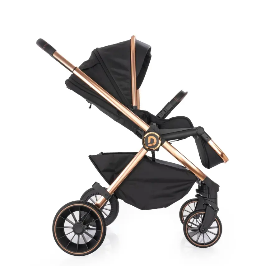 Duux Pro Max2  I-Size Çift Yönlü Kolay Katlanabilen Su Geçirmeyen Travel Sistem-Seyahat Sistem Bebek Arabası Yağmurluk Hediyeli Black - 6