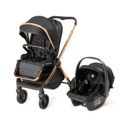 Duux Pro Max2 I-Size Çift Yönlü Kolay Katlanabilen Su Geçirmeyen Travel Sistem-Seyahat Sistem Bebek Arabası Yağmurluk Hediyeli Black (1)