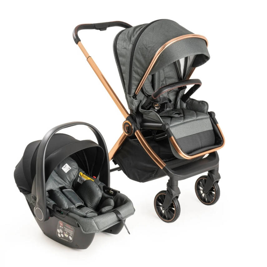 Duux Pro Max2  I-Size Çift Yönlü Kolay Katlanabilen Su Geçirmeyen Travel Sistem-Seyahat Sistem Bebek Arabası Yağmurluk Hediyeli Green - 1