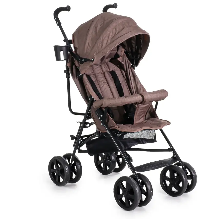 Duux Siena 0-3 Yaş Hafif Puset Baston Bebek Arabası Tam Yatar – Ön Barlı Kahverengi - 1