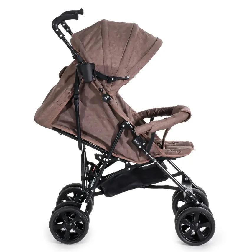 Duux Siena 0-3 Yaş Hafif Puset Baston Bebek Arabası Tam Yatar – Ön Barlı Kahverengi - 8