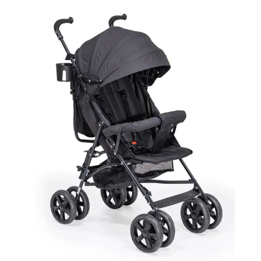 Duux Siena 0-3 Yaş Hafif Puset Baston Bebek Arabası Tam Yatar – Ön Barlı  Siyah - 1