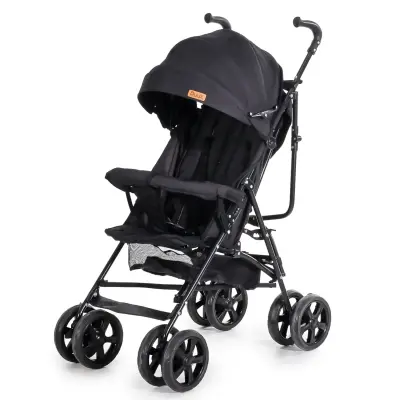 Duux Siena 0-3 Yaş Hafif Puset Baston Bebek Arabası Tam Yatar – Ön Barlı Siyah (1)