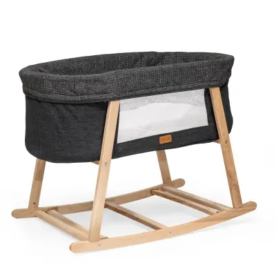 Duux Terra Anne Yanı Ahşap Beşik Anrasit (1)