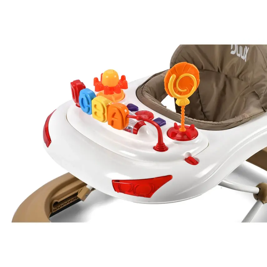 Duux Tobby Oyuncaklı Müzikli 3 Kademeli Örümcek Bebek Yürüteci Kahverengi - 6