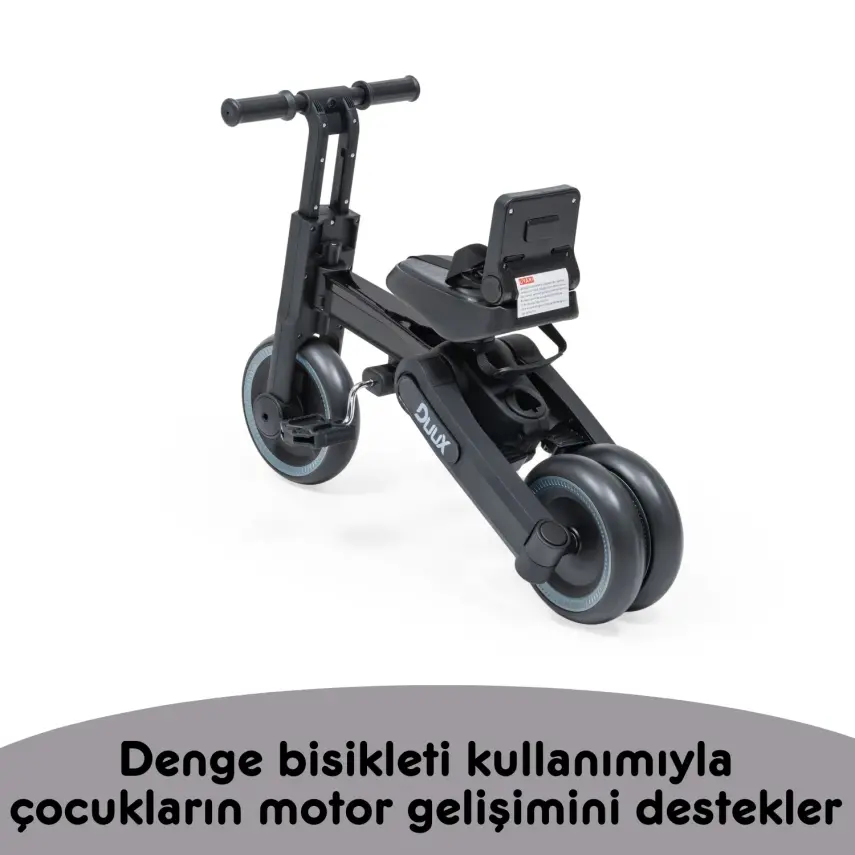 Duux Trike 7 in 1 Katlanır Üç Tekerlekli Çocuk Bisikleti Siyah - 3