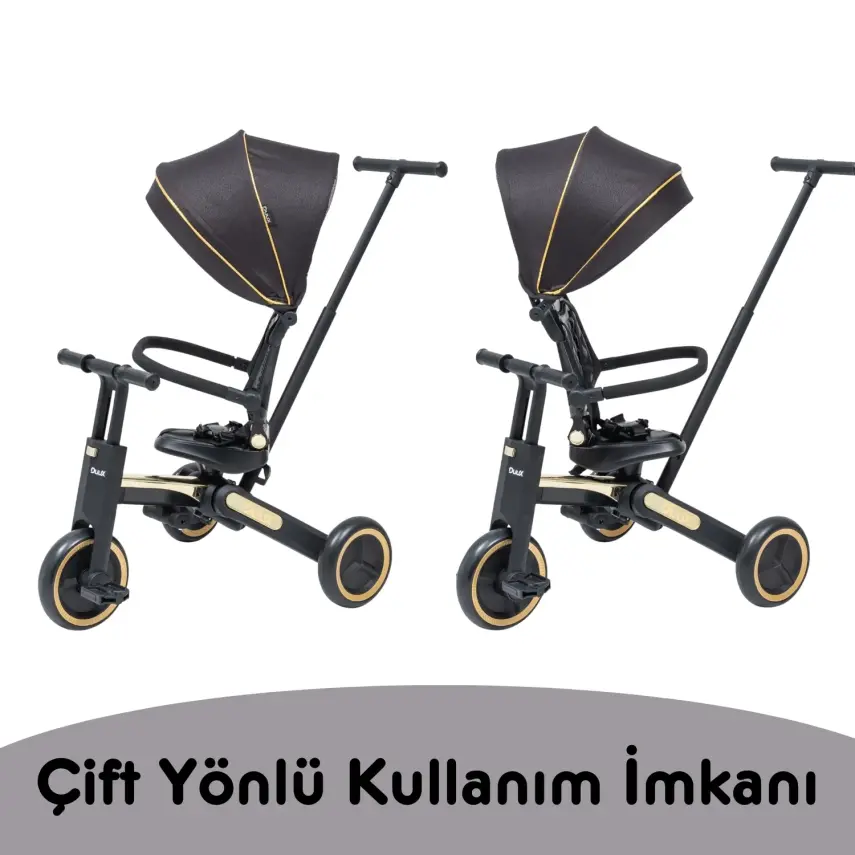 Duux Trike 7 in 1 Katlanır Üç Tekerlekli Çocuk Bisikleti Siyah - 7