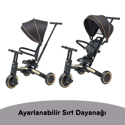 Duux Trike 7 in 1 Katlanır Üç Tekerlekli Çocuk Bisikleti Siyah - 10