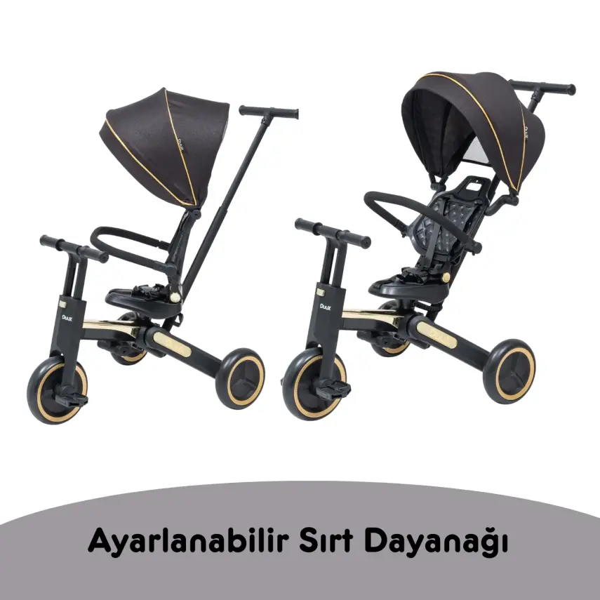 Duux Trike 7 in 1 Katlanır Üç Tekerlekli Çocuk Bisikleti Siyah - 10