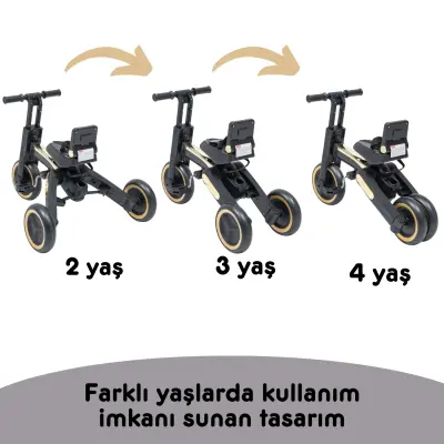 Duux Trike 7 in 1 Katlanır Üç Tekerlekli Çocuk Bisikleti Siyah - 11