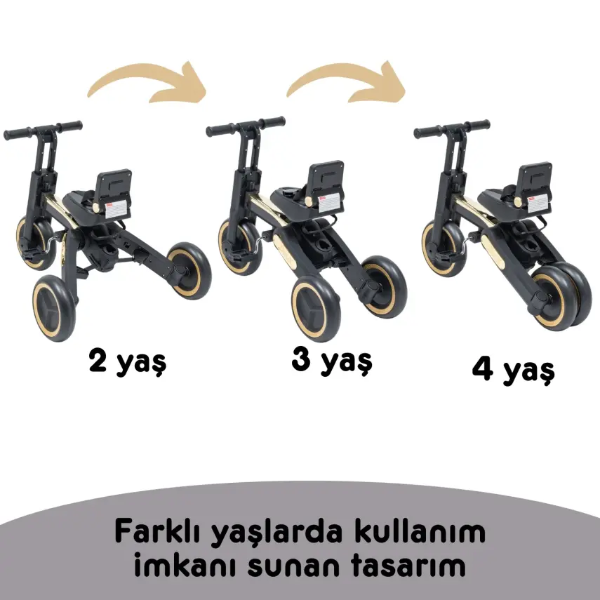 Duux Trike 7 in 1 Katlanır Üç Tekerlekli Çocuk Bisikleti Siyah - 11