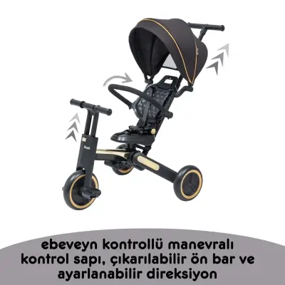 Duux Trike 7 in 1 Katlanır Üç Tekerlekli Çocuk Bisikleti Siyah - 13
