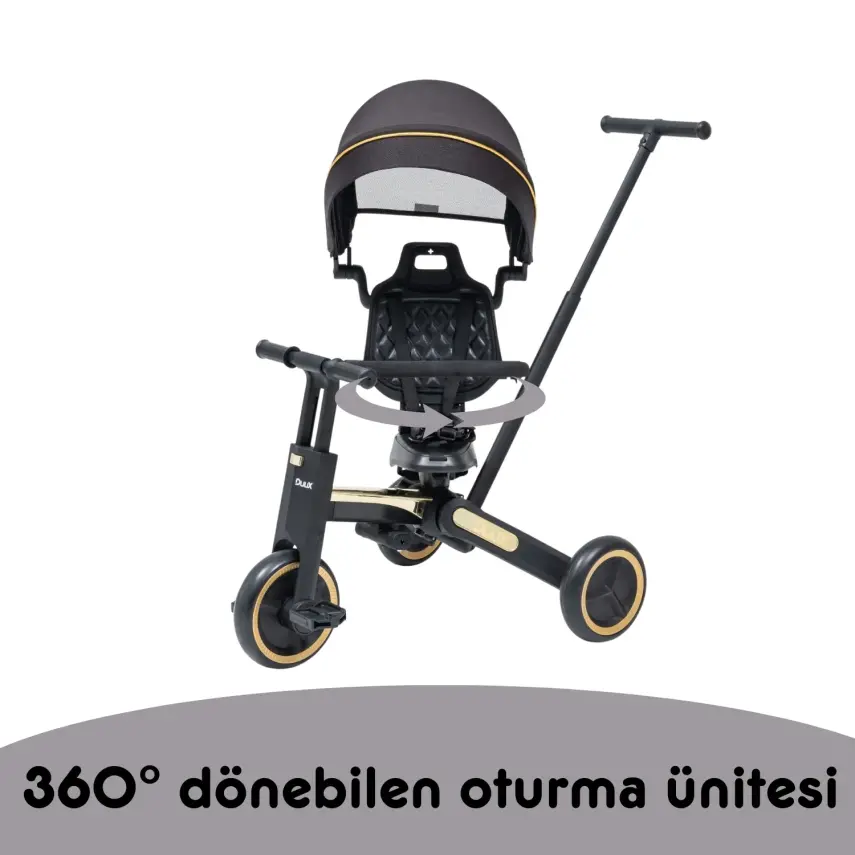 Duux Trike 7 in 1 Katlanır Üç Tekerlekli Çocuk Bisikleti Siyah - 21