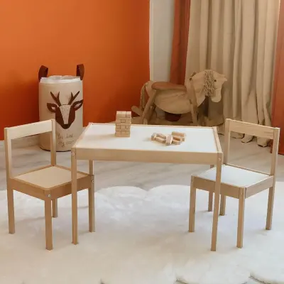 Edu Ahşap Masa Sandalye Seti