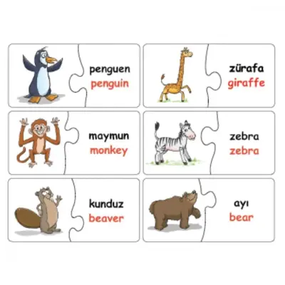 Edukido Eşleştir Hayvanlar Mukavva Puzzle - 2