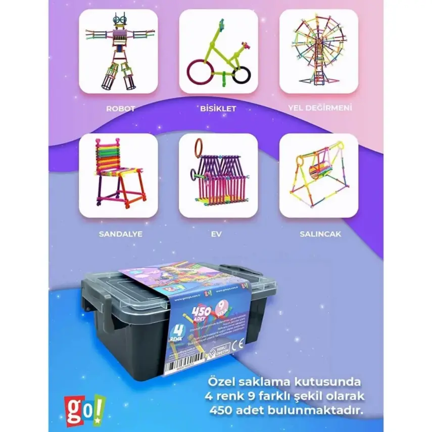 Eğitici Geometrik Şekil Ve Çubuklar  450 Prç. - 3