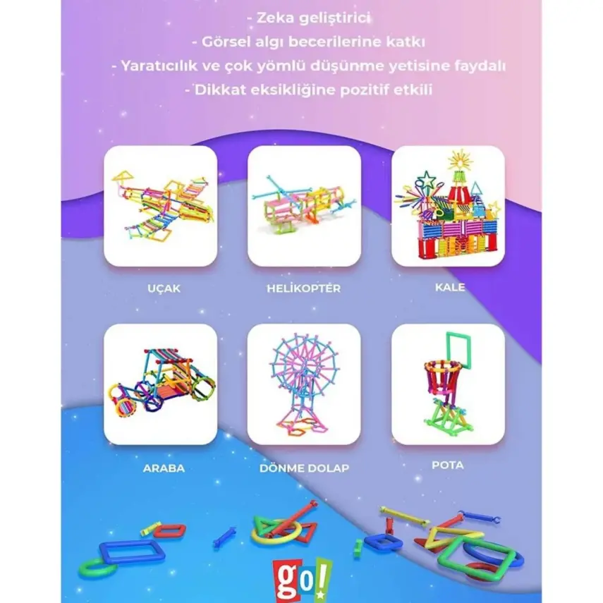 Eğitici Geometrik Şekil Ve Çubuklar  450 Prç. - 4