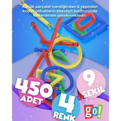 Eğitici Geometrik Şekil Ve Çubuklar  450 Prç. - 5