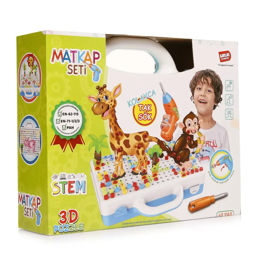 Eğitici Matkap Seti Hayvanlar 3D Stem Creative - 1