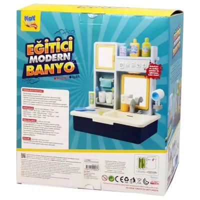 Eğitici Modern Banyo Lavabo Sesli Ve Müzikli Mavi - 3