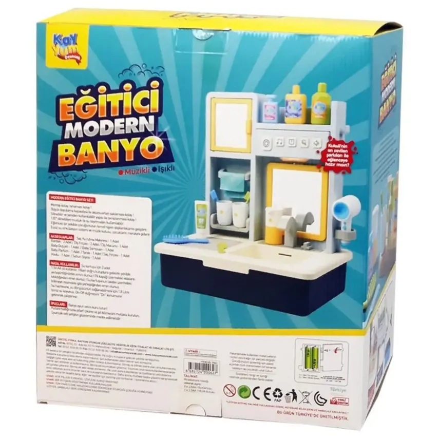 Eğitici Modern Banyo Lavabo Sesli Ve Müzikli Mavi - 3
