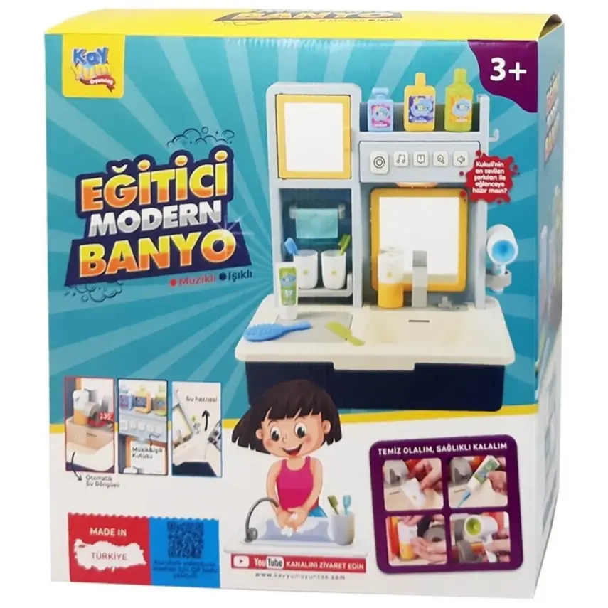 Eğitici Modern Banyo Lavabo Sesli Ve Müzikli Mavi - 1