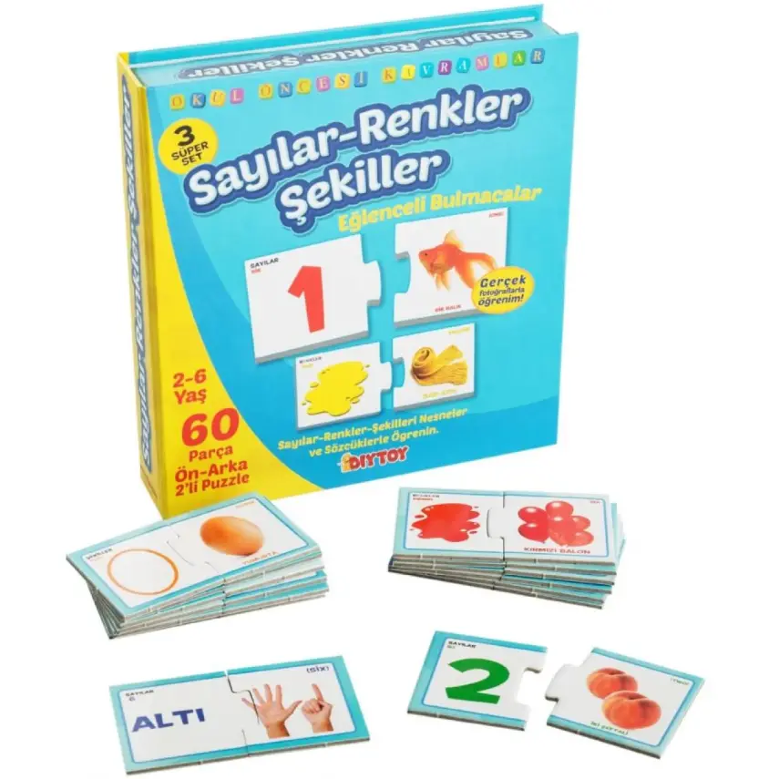 Eğlenceli Sayılar -Renkler-Şekiller Puzzle Gerçek Resim - 1
