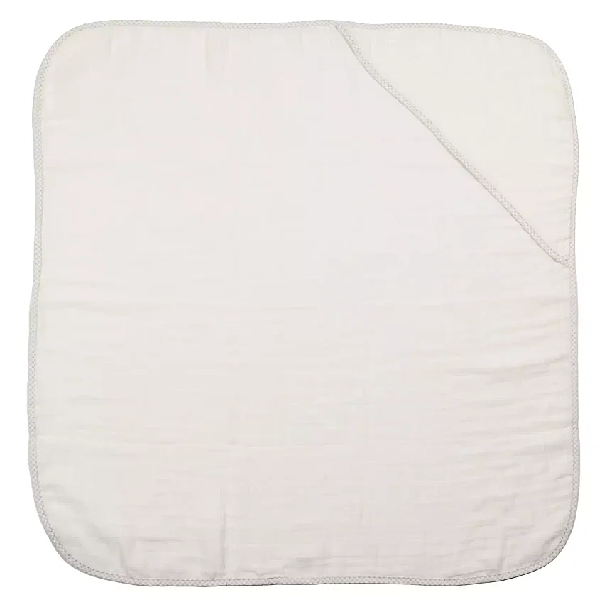 Ella Bonna Bebek Müslin %100 Pamuk Havlu Kundak 80x80cm Beyaz - 5