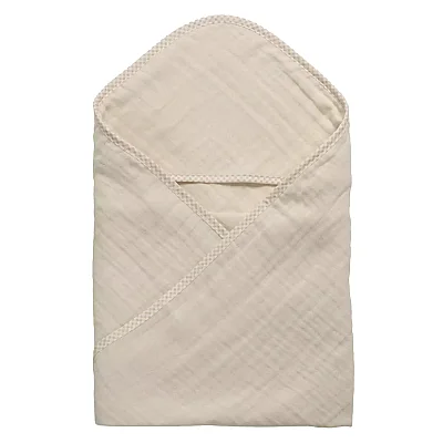 Ella Bonna Bebek Müslin %100 Pamuk Havlu Kundak 80x80cm Ekru