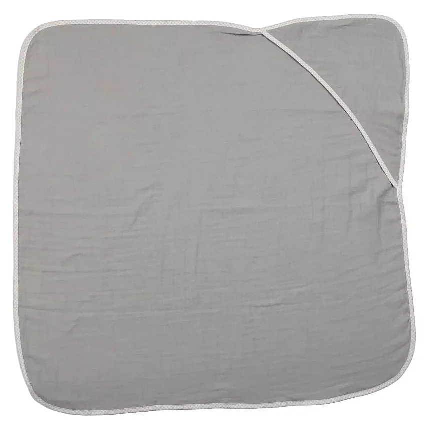 Ella Bonna Bebek Müslin %100 Pamuk Havlu Kundak 80x80cm Gri - 5