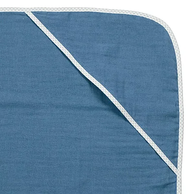 Ella Bonna Bebek Müslin %100 Pamuk Havlu Kundak 80x80cm İndigo - 6