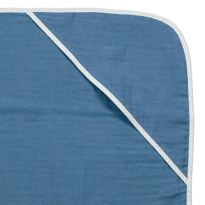 Ella Bonna Bebek Müslin %100 Pamuk Havlu Kundak 80x80cm İndigo - 6