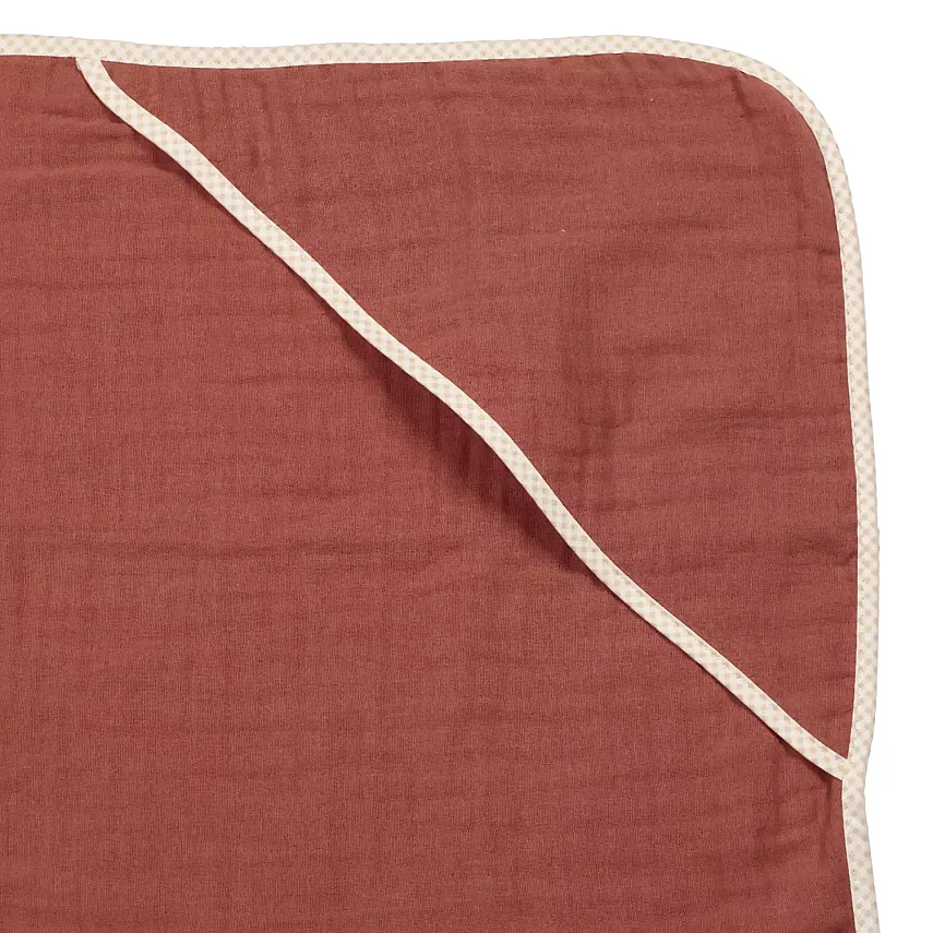 Ella Bonna Bebek Müslin %100 Pamuk Havlu Kundak 80x80cm Kiremit - 6